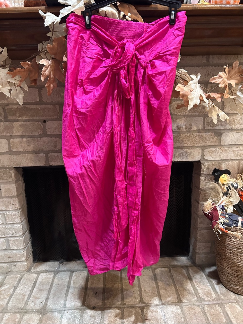 J. Crew Hot Pink Tie-Front Maxi Skirt EUC